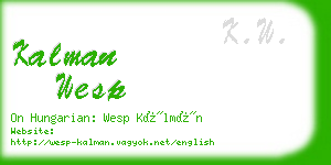 kalman wesp business card